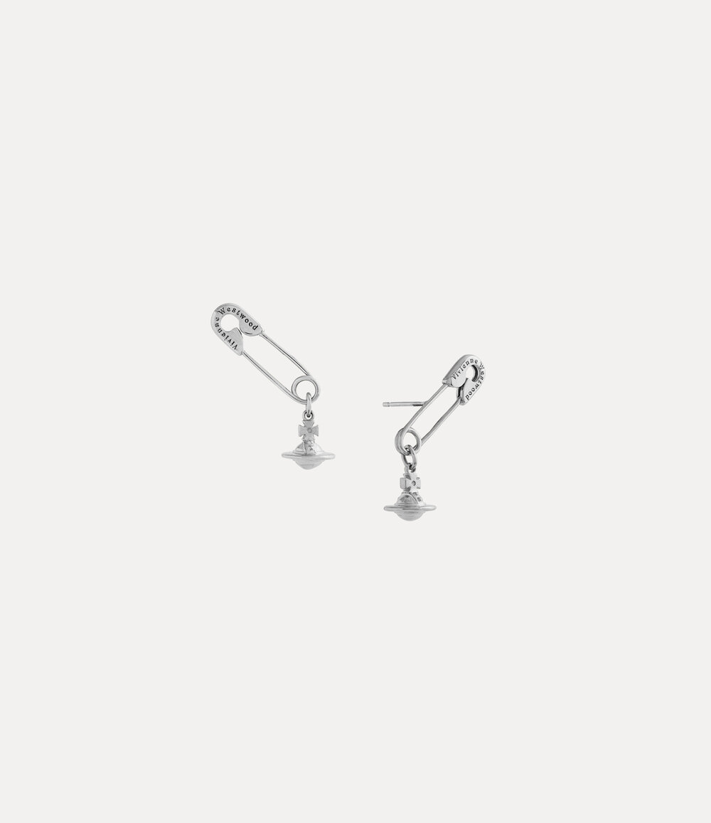 Vivienne Westwood Safety Pin Earrings in Silver, view 2