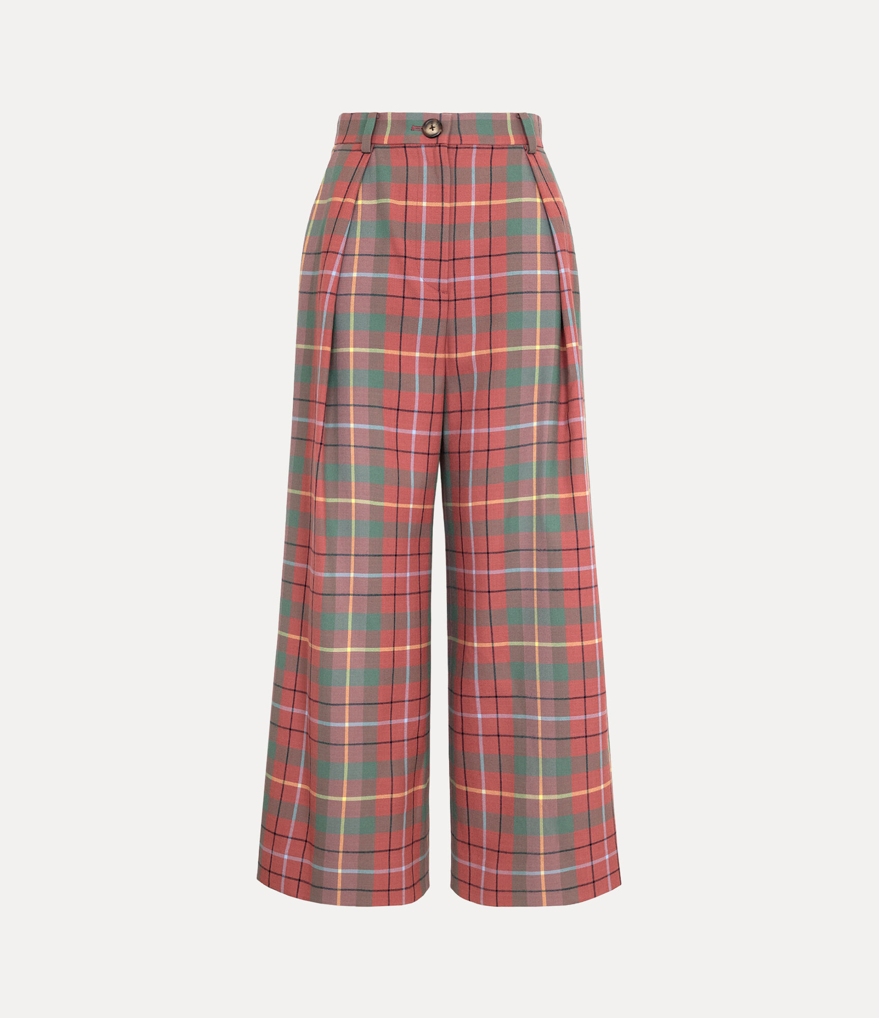 Tartan Check Tuck Wide Trousers