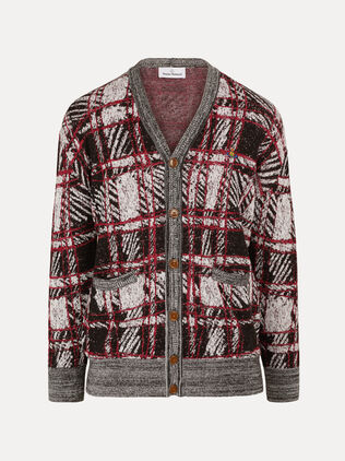 Scribble Check Cardigan