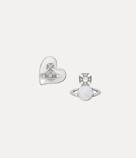 Shop Vivienne Westwood Thomasina Earrings In Platinum-white-mop