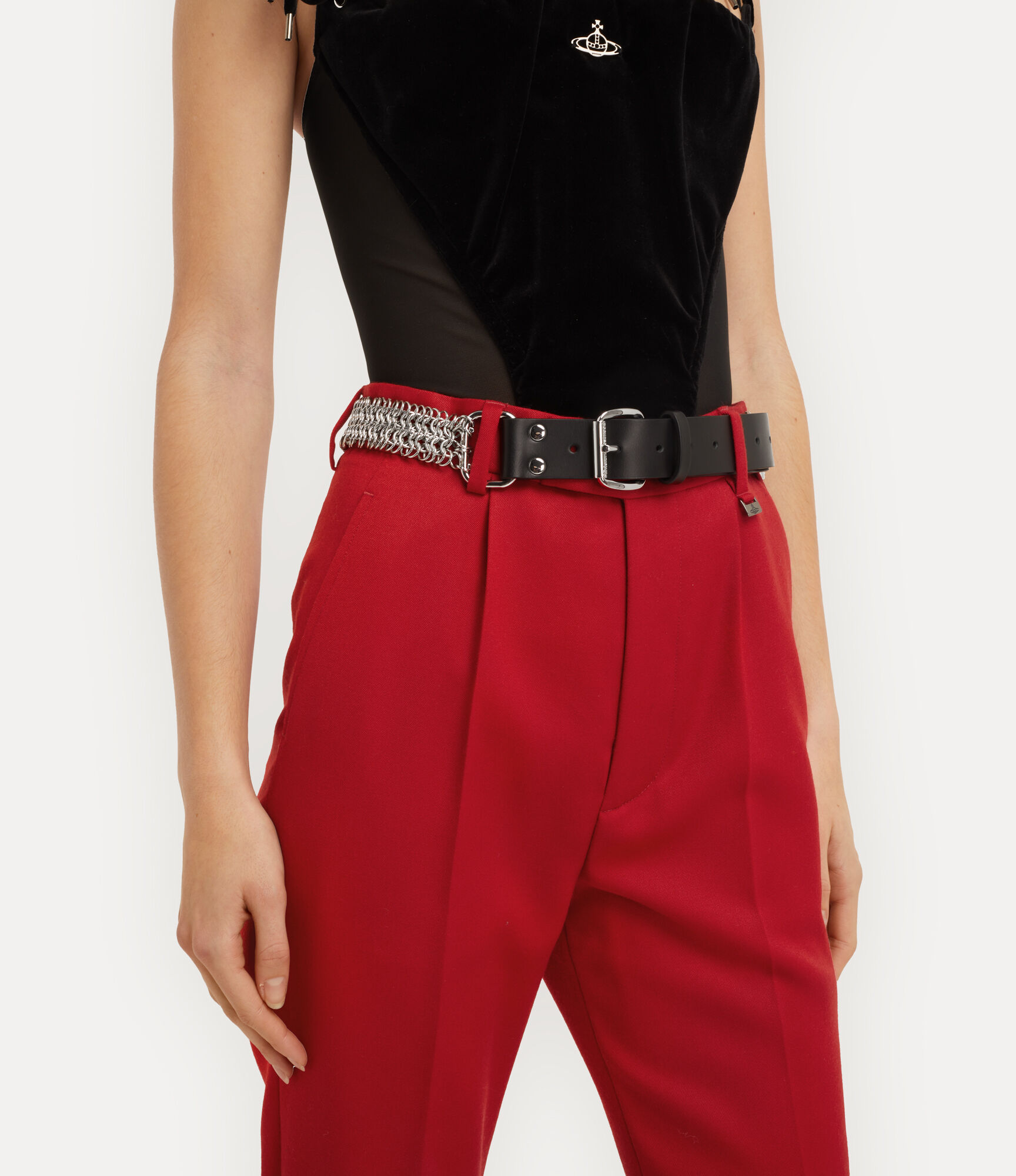 Chain Leather Belt   large image number 2