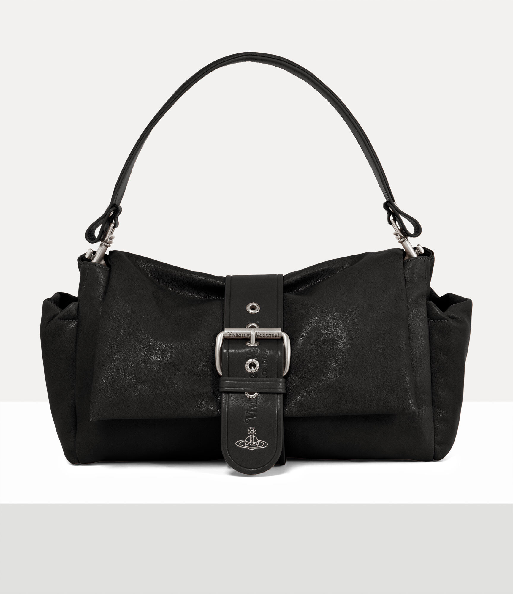 Hazel XL Treasure Handbag in BLACK-DARK-SILVER | Vivienne Westwood®