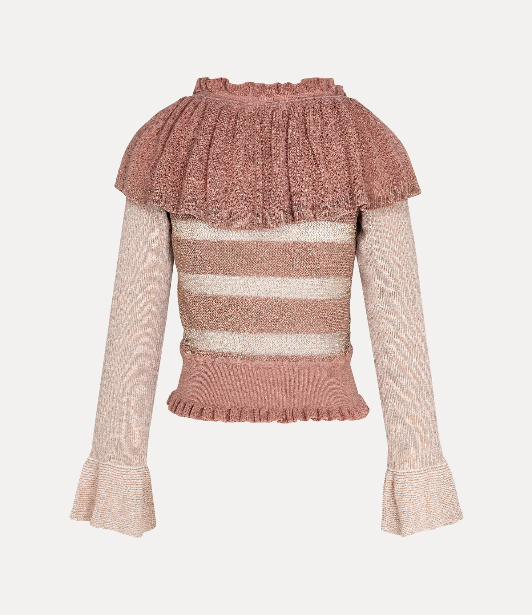 Lurex Mix Patchwork Frill Knit  large image number 5