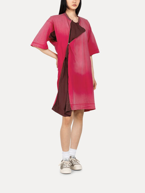 Recycled Jersey Overdye Fastener Dress