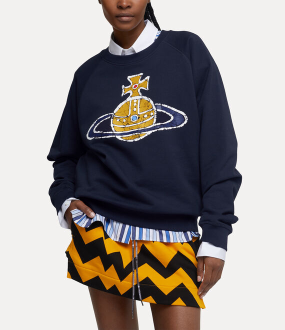 Shop Vivienne Westwood Time Machine Raglan Sweatshirt In Navy