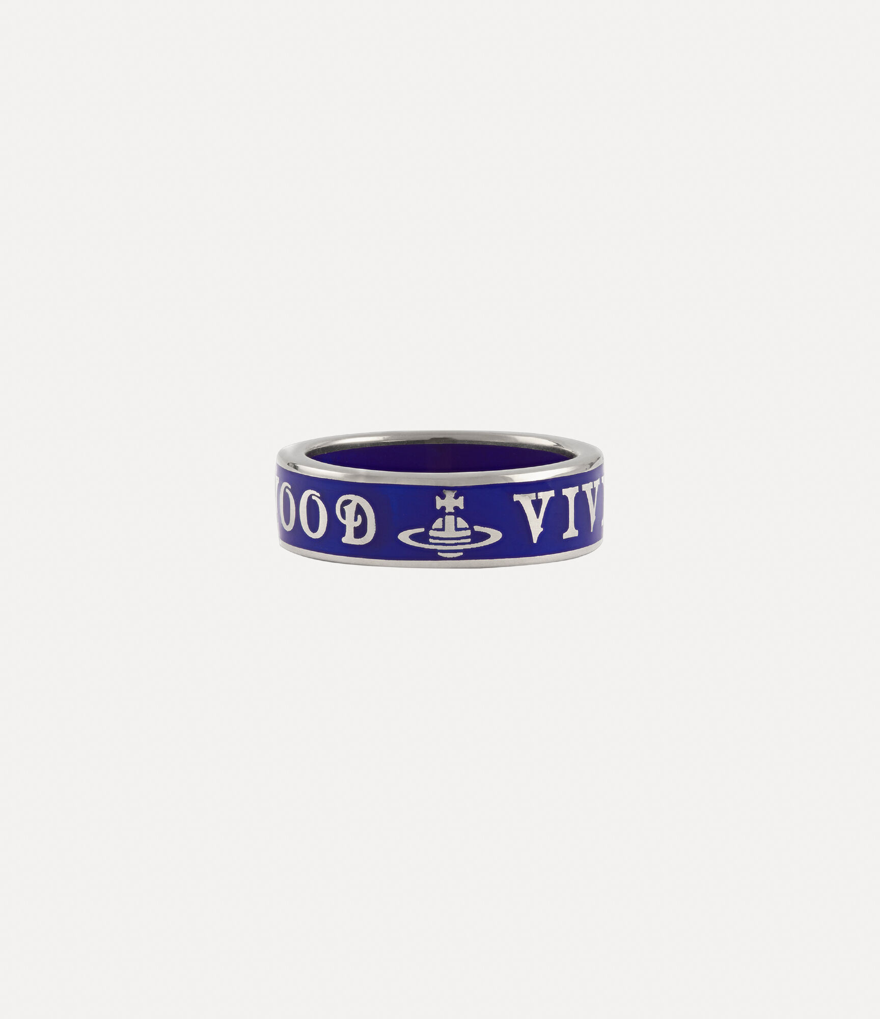 Conduit Street Ring in PLATINUM-BLUE-Enamel | Vivienne Westwood®