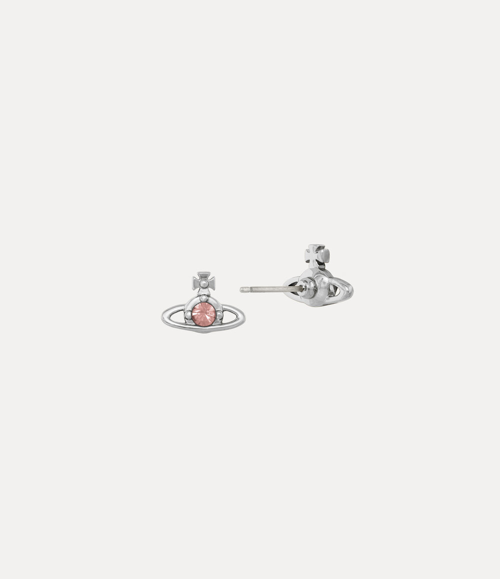Vivienne Westwood Nano Solitaire Earrings -Platinum-d-rose-crystal -Platinum-d-rose-crystal, view 2