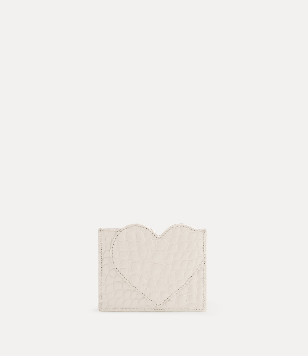 Vivienne Westwood Heart Card Holder in Pearl White, view 2