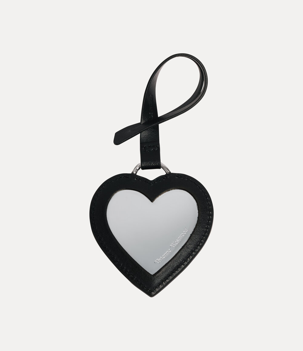 Vivienne Westwood Heart Mirror Charm in Black, view 3