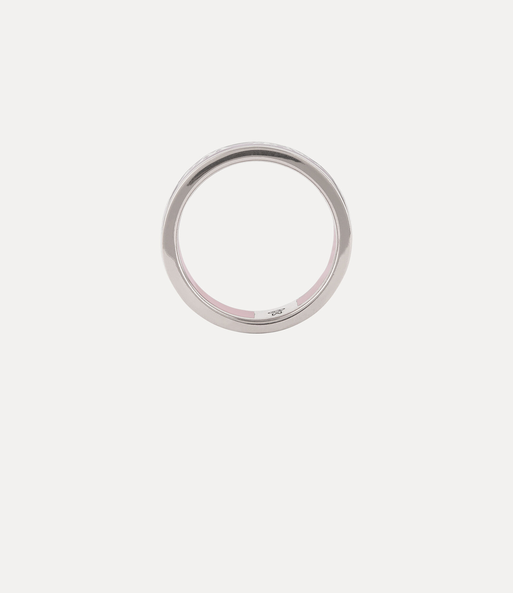 Conduit Street Ring in platinum-light-pink-enamel | Vivienne Westwood®