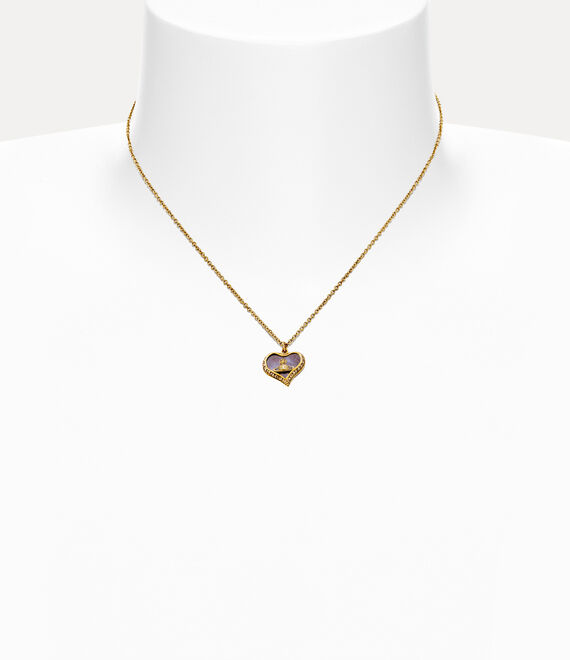 Vivienne Westwood Heart Shaped Mother Of Pearl Pendent Necklace.