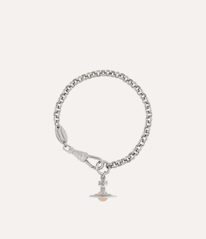 Vivienne Westwood New Petite Orb Bracelet in Platinum Light Peach Light Gold Quartz