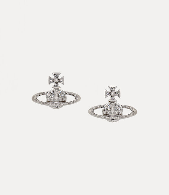 Vivienne Westwood Mayfair Bas Relief Earrings In Rhodium-crystal