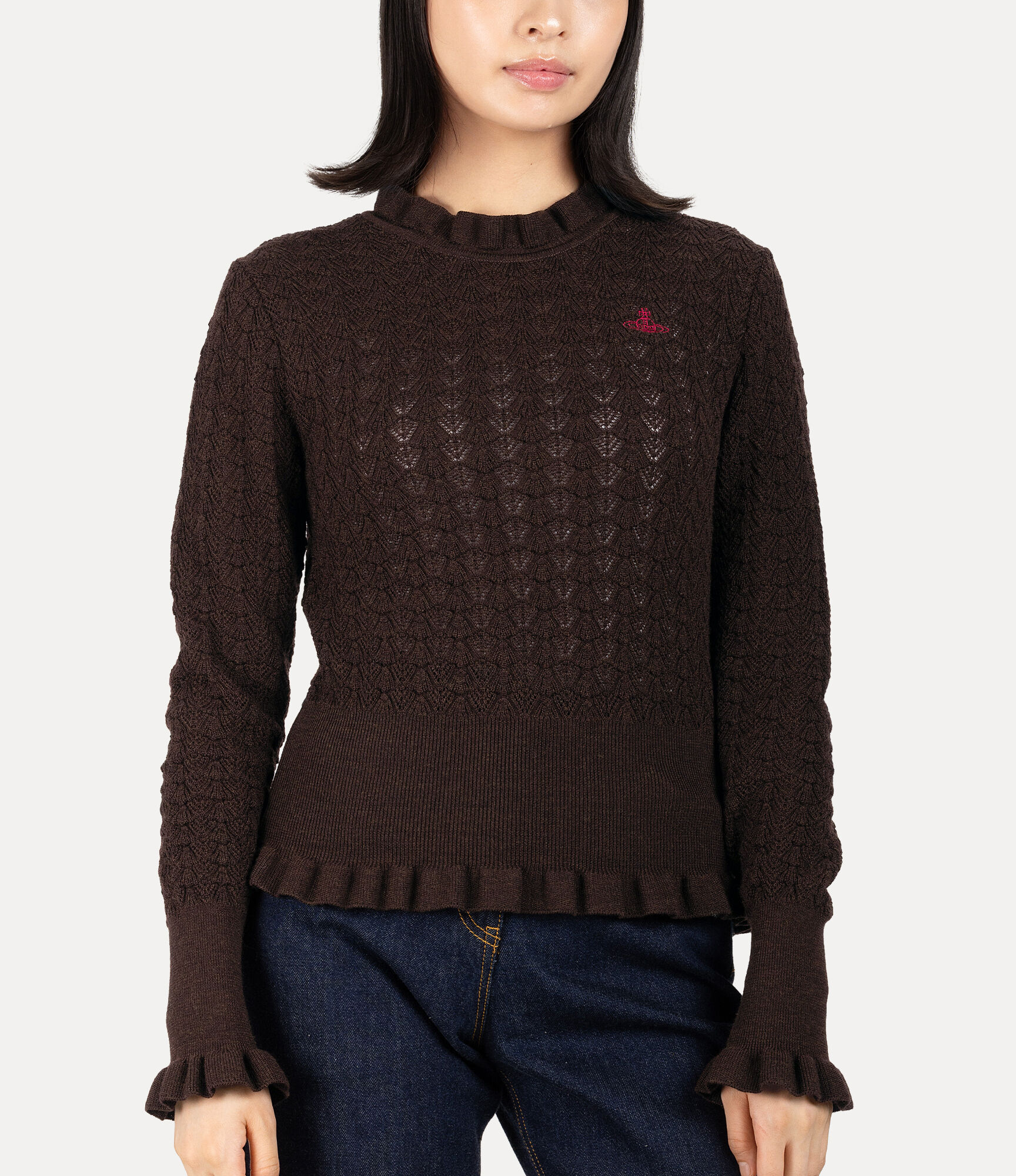 Shell Frill Knit Pullover  large image number 4
