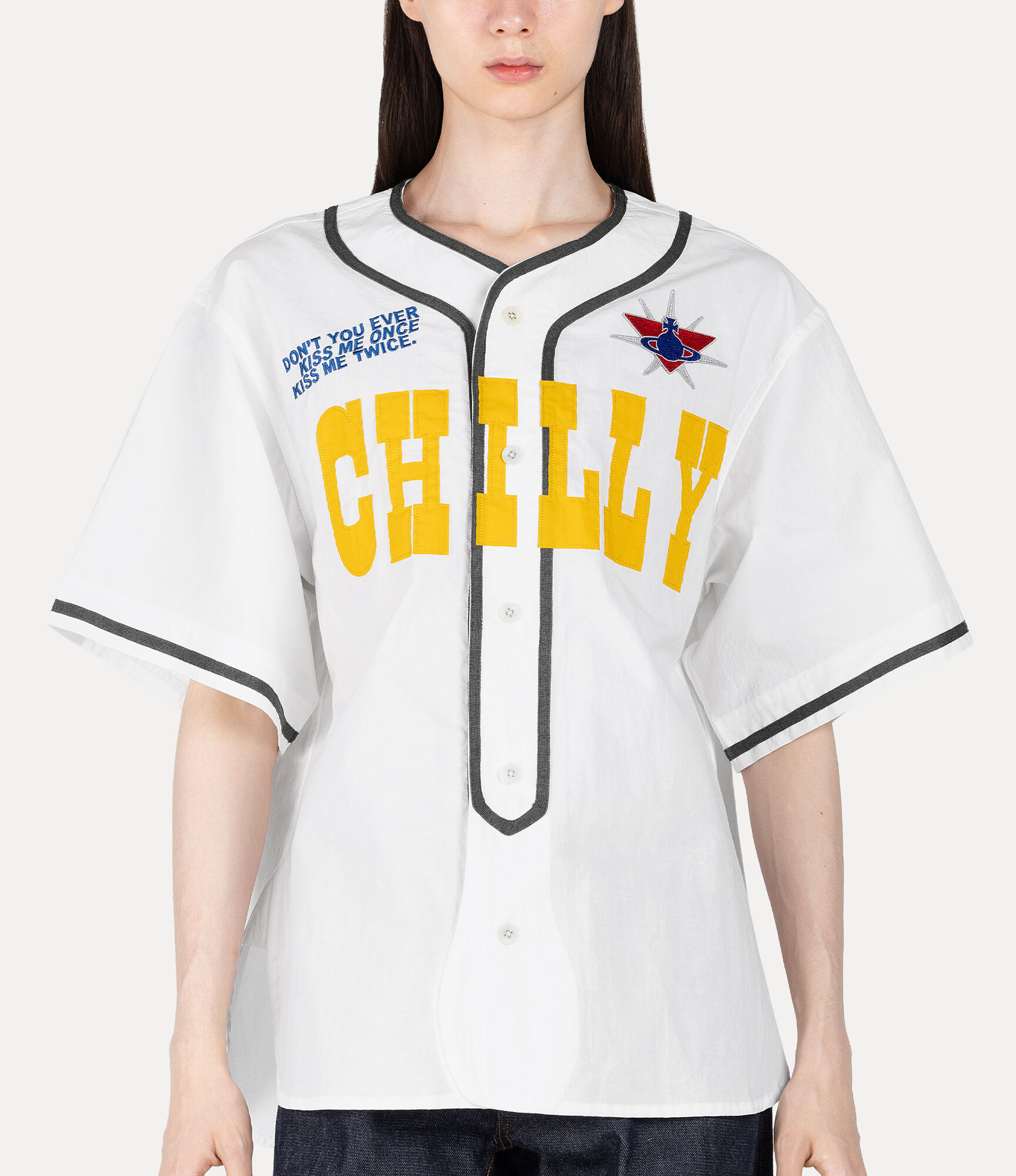 Patchwork Baseball Shirt in WHITE | Vivienne Westwood®