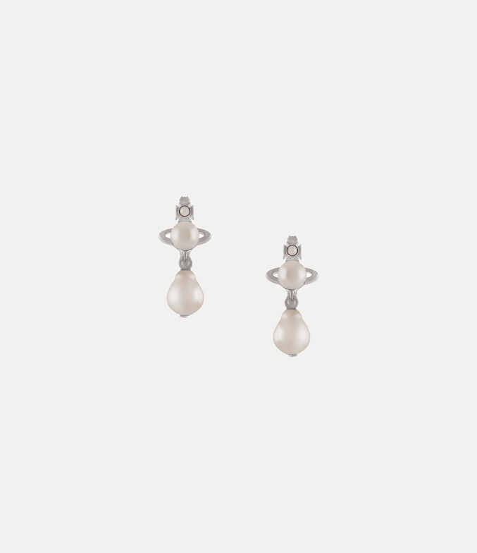 Cybille Earrings in platinum-creamrose-pearl | Vivienne Westwood®