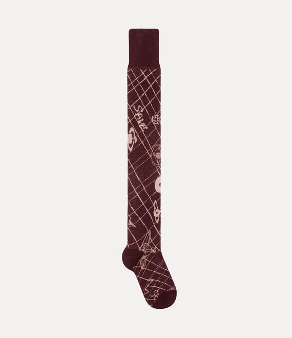 Vivienne Westwood Plus 5 Over The Knee Sock Plus 5 Bordeaux Os-u Women