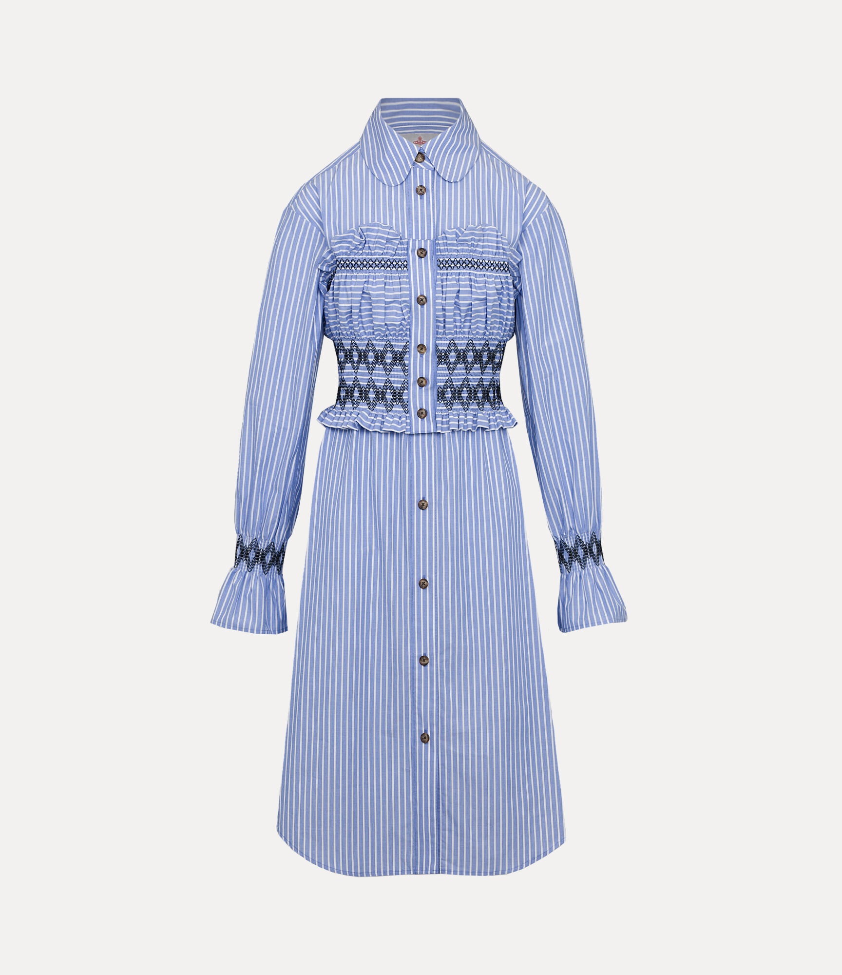 Bustier Shirring Shirt Dress 