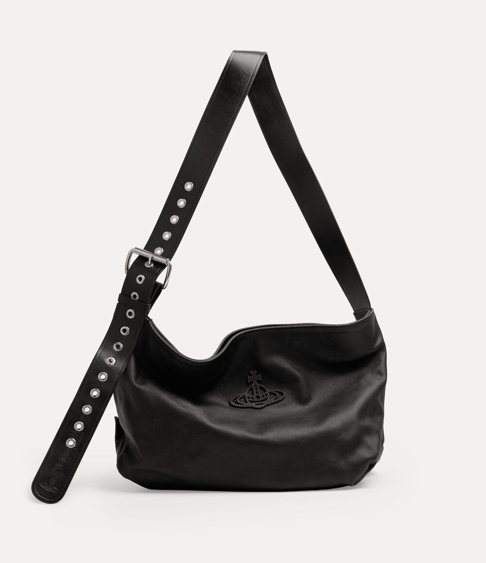 Vivienne Westwood Maxime Medium Shoulder Bag in Off Black