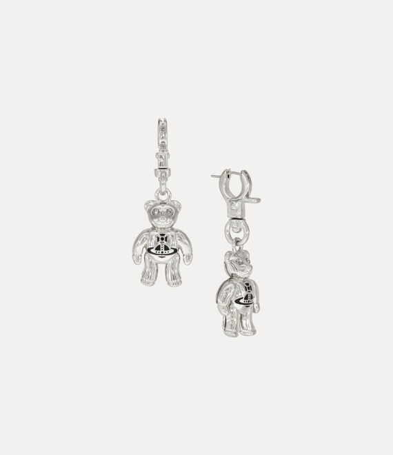 Vivienne Westwood Ruby Long Earrings Platinum-black-diamond-crystal-black-enamel Platinum-black-diamond-crystal-black-