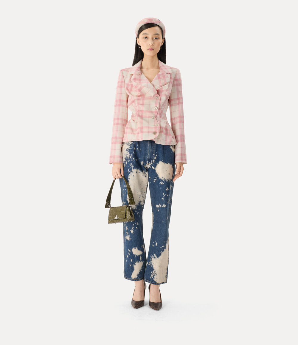 Vivienne Westwood Drunken Tailored Jacket in Ivory Pink, view 2