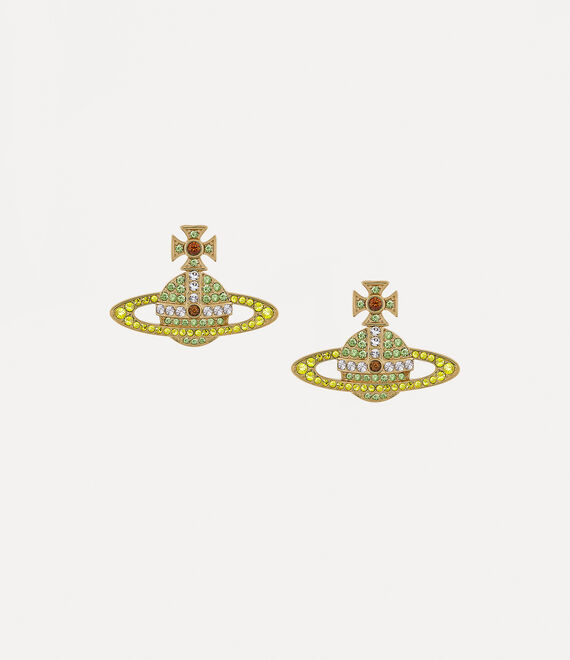 Vivienne Westwood Kika Earrings In Gold-peridot-citrine-white-smoked-topaz-crystal