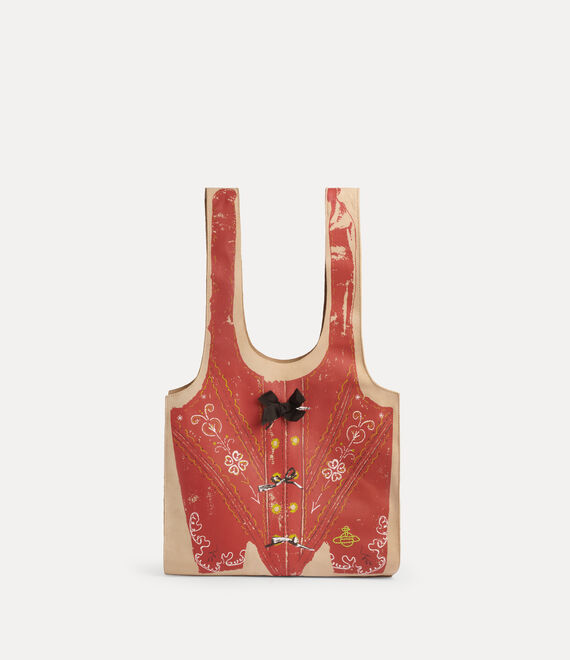 Vivienne Westwood Sally Shopper Printed Nubuck -red-corset