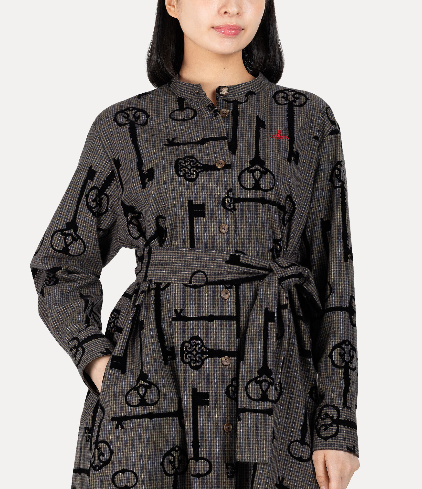 Key Flock Print Shirt Dress  large image number 5