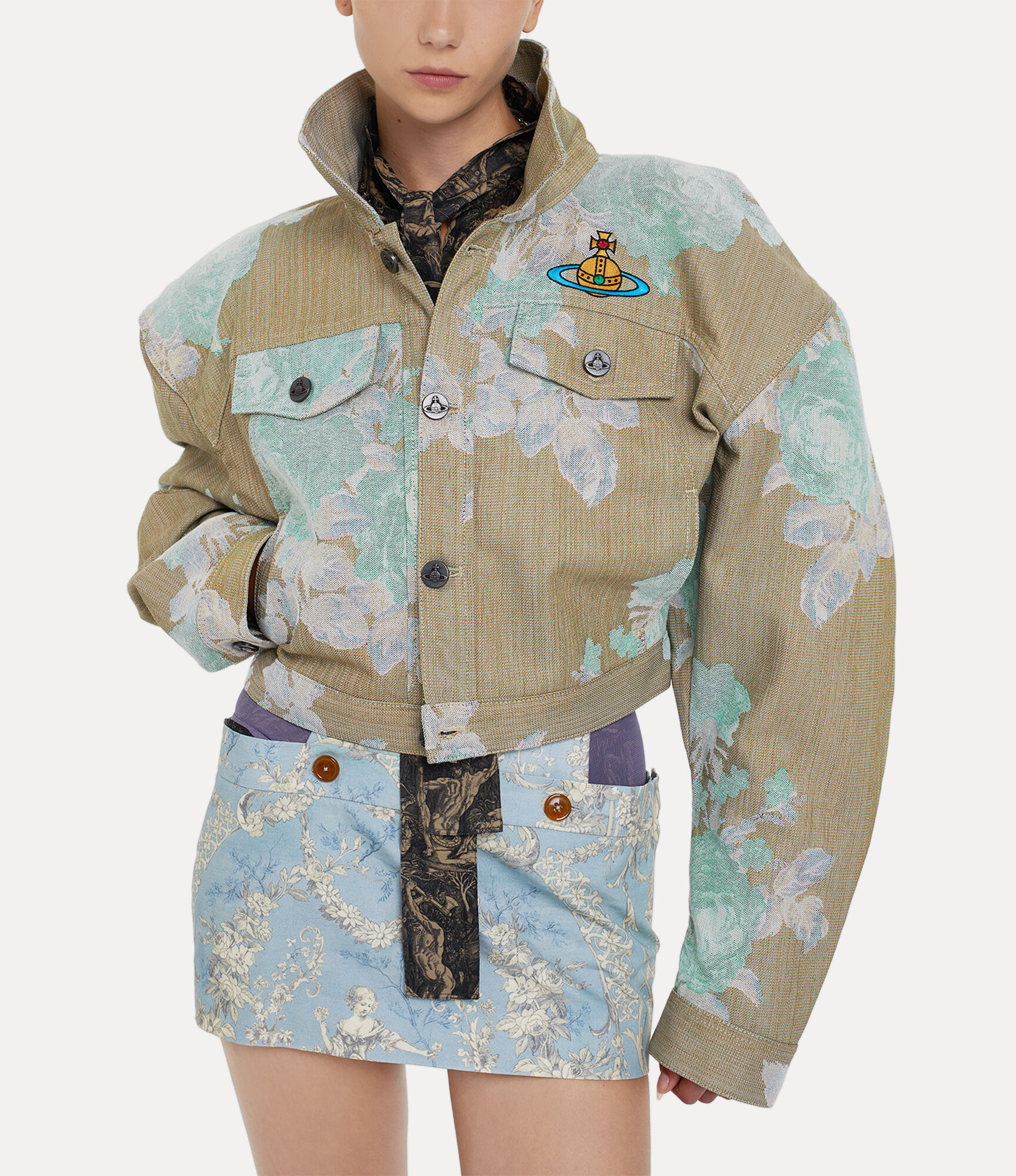 Cropped denim boxer jacket  large image number 5