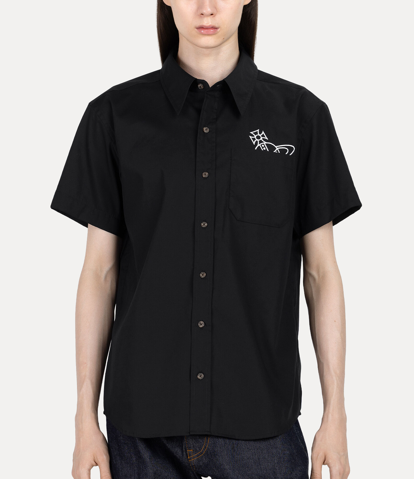 Peek Orb Pocket リラックス 半袖シャツ - ブラック | Vivienne Westwood®