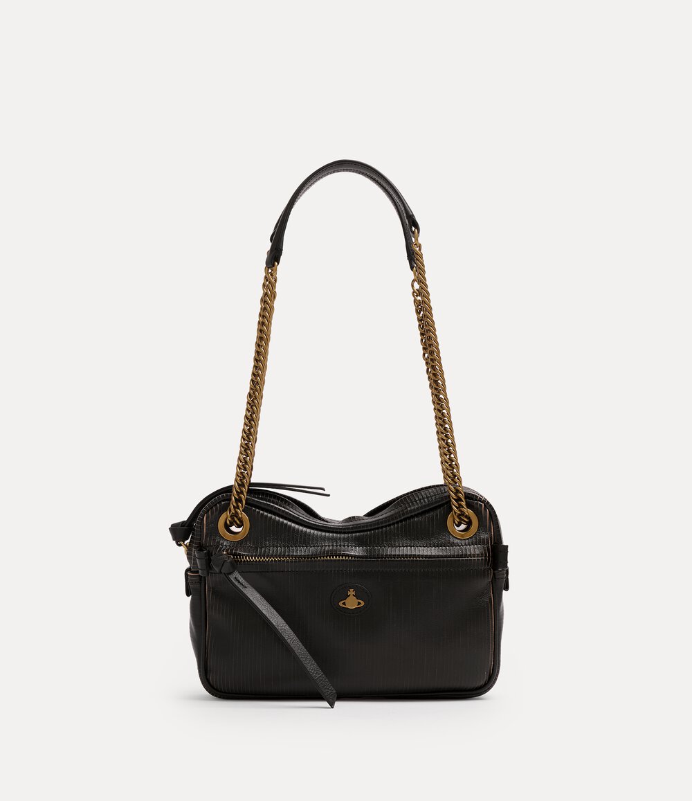 Vivienne Westwood Dolce Medium Shoulder Bag in black beige