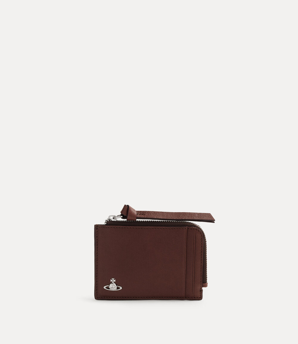 Vivienne Westwood Card Holder with Zip in Chestnut