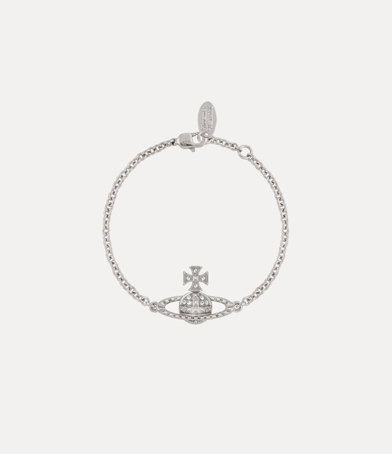 Vivienne Westwood Mayfair Bas Relief Bracelet in Silver Crystal