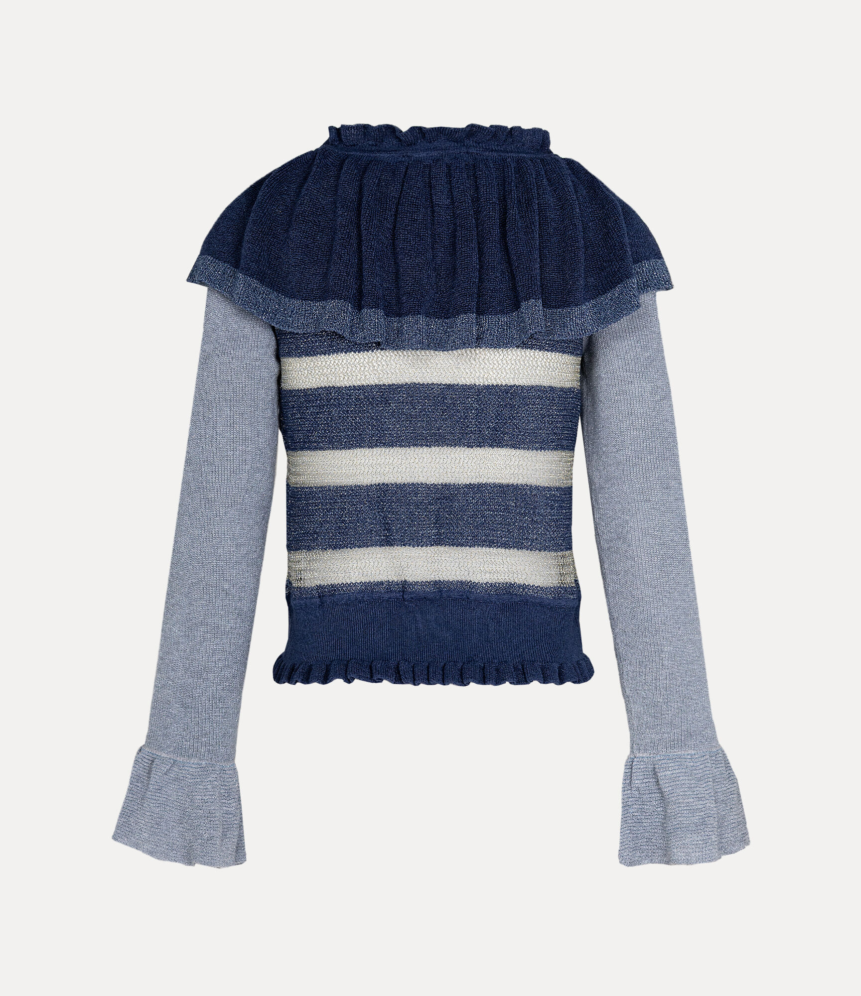 Lurex Mix Patchwork Frill Knit  large image number 5