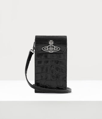Vivienne Westwood Saffiano Leather Shoulder Bag In Black