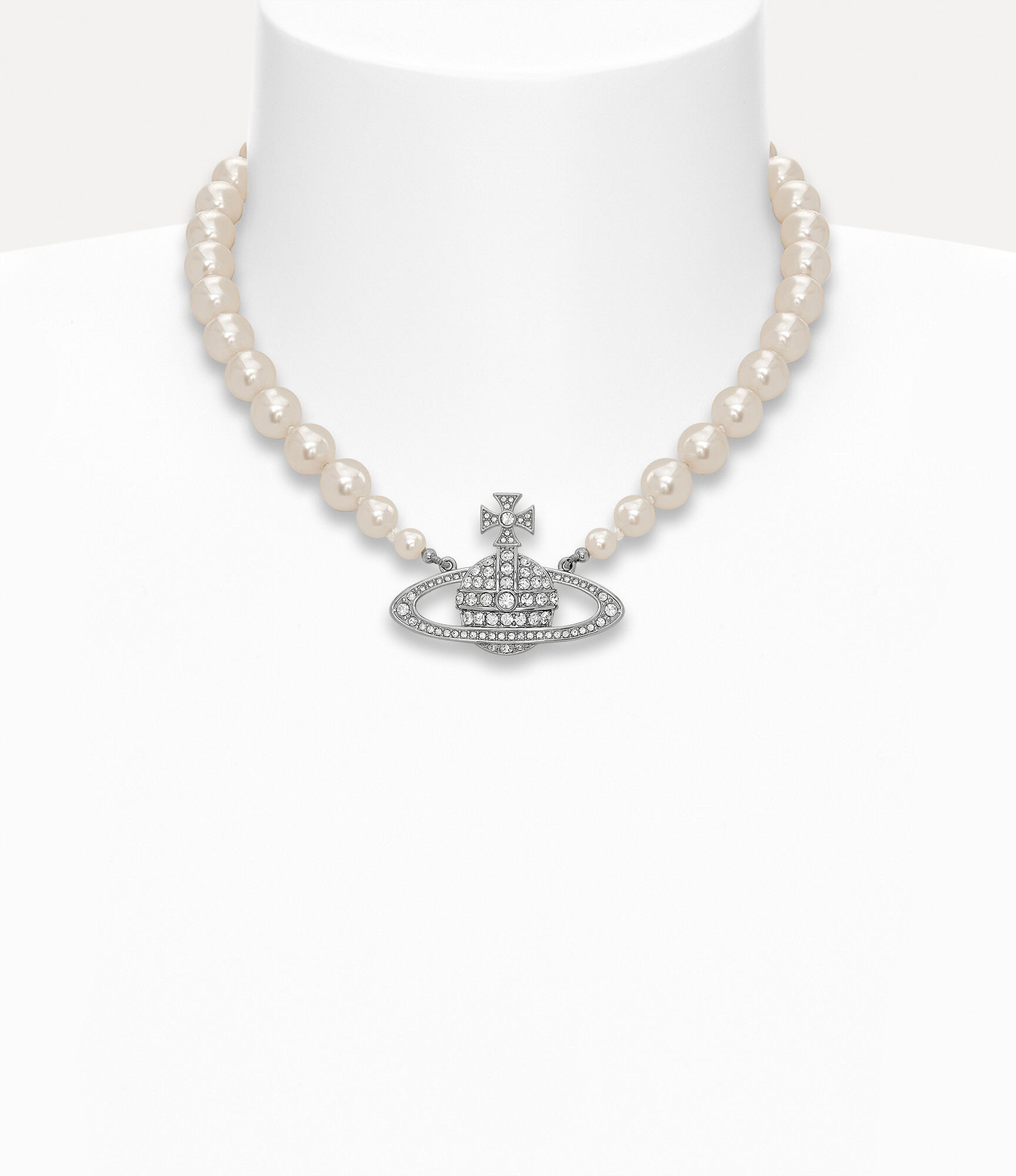 One Row Bas Relief Pearl Necklace 