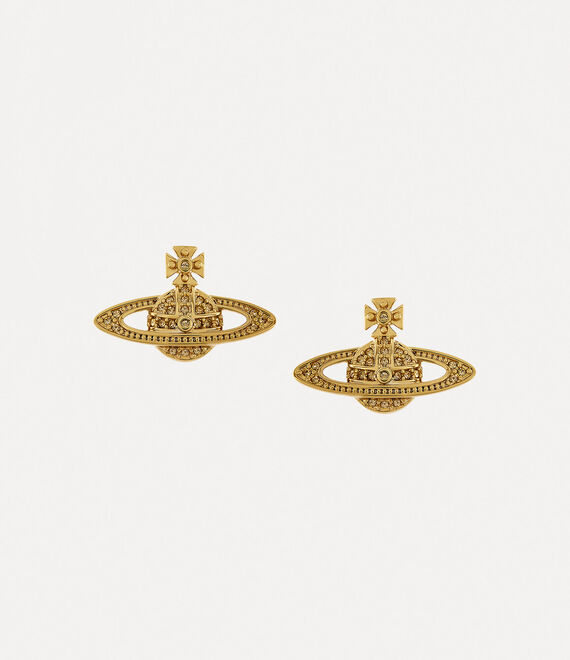 Mini Bas Relief Earrings in Gold-light-colorado-topaz | Vivienne Westwood®