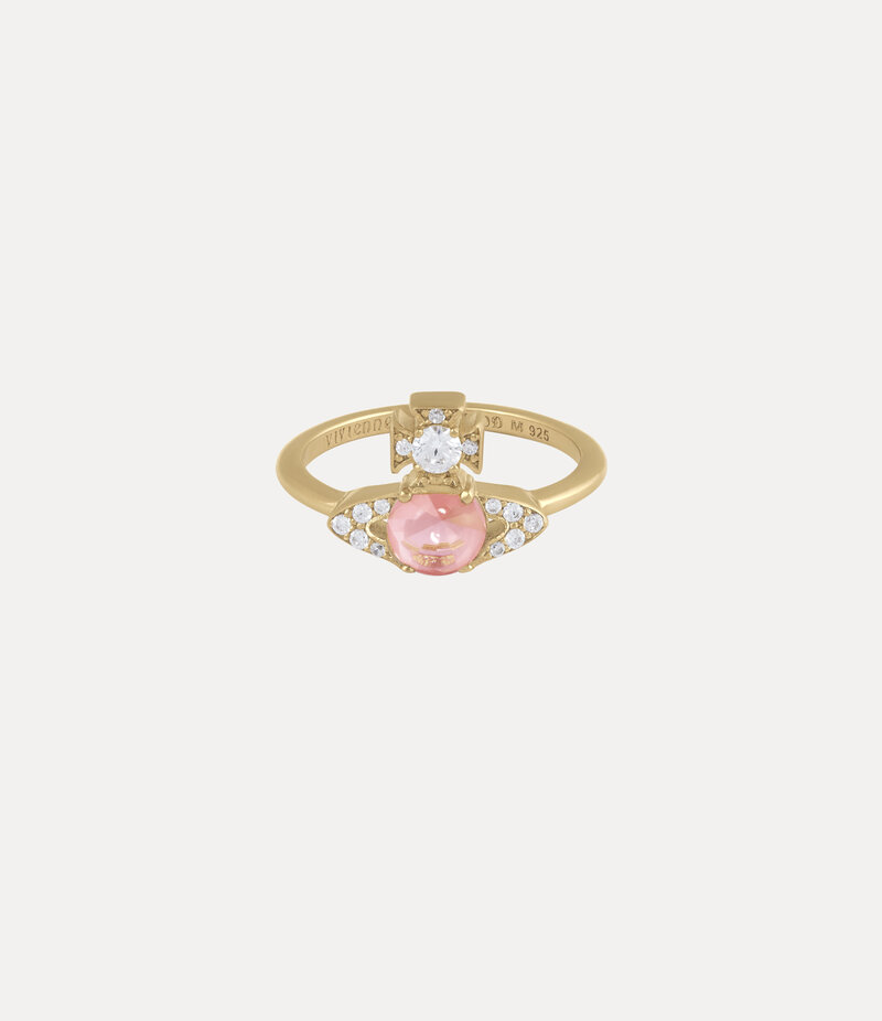 Vivienne Westwood Ondina Ring -Gold-pink-white-cz -Gold-pink-white-cz
