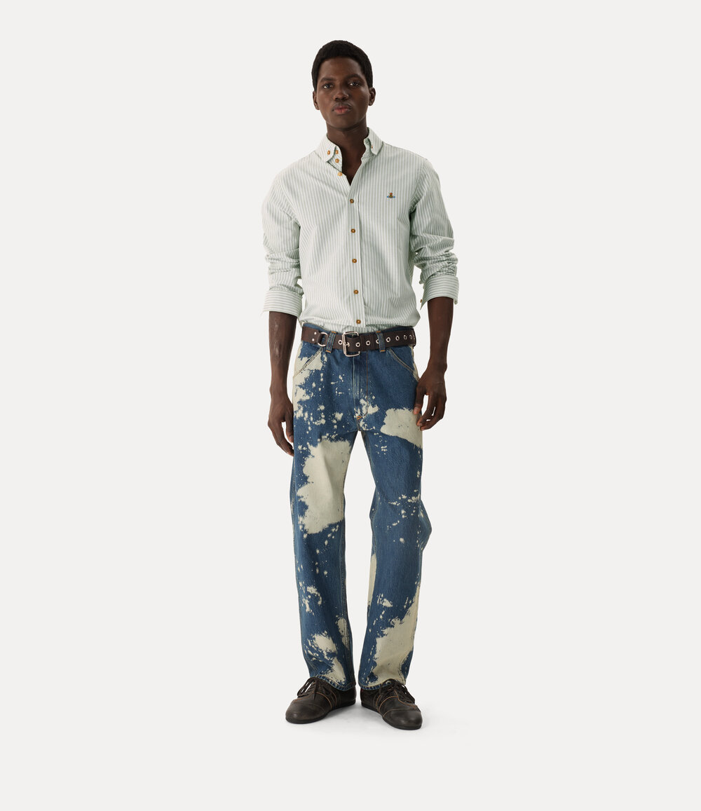 Vivienne Westwood Two Button Krall Shirt in Thyme Stripe, view 2