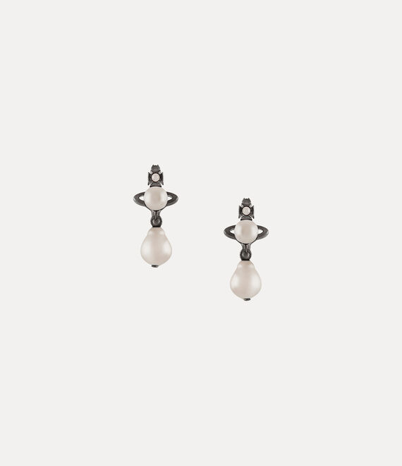 Cybille Earrings in RUTHENIUM-CREAMROSE-Pearl | Vivienne Westwood®