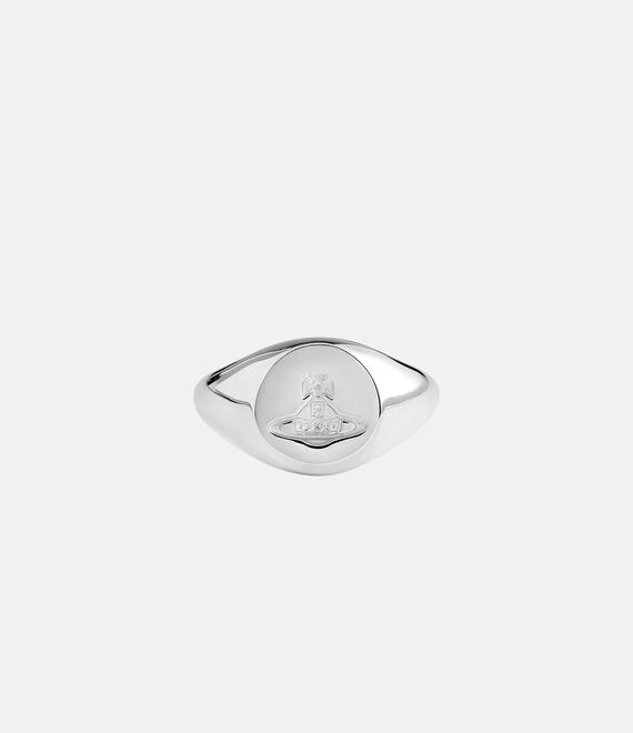Vivienne Westwood Sigillo Ring In Rhodium-925-