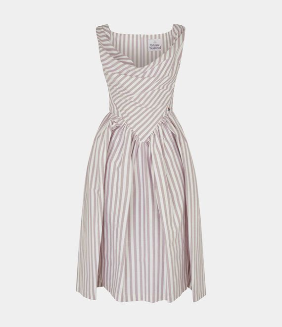 Vivienne Westwood Sunday Dress Classic Oxford Shirt -Burgundy-stripe 40 Women