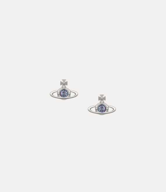 Nano Solitaire Earrings in PLATINUM-VITRAIL-LIGHT-Crystal