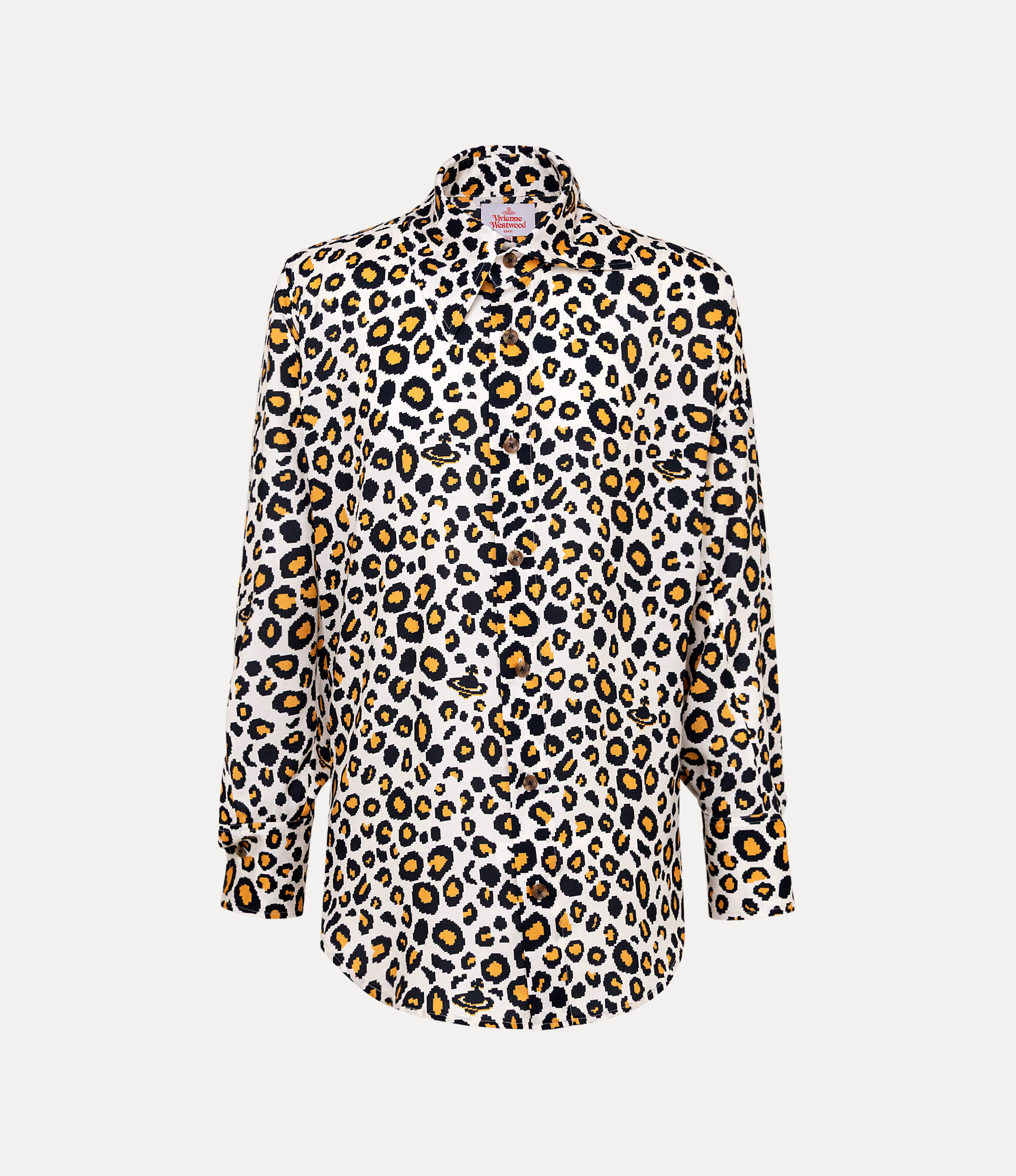 Pixelated Leopard Asymmetry Shirt