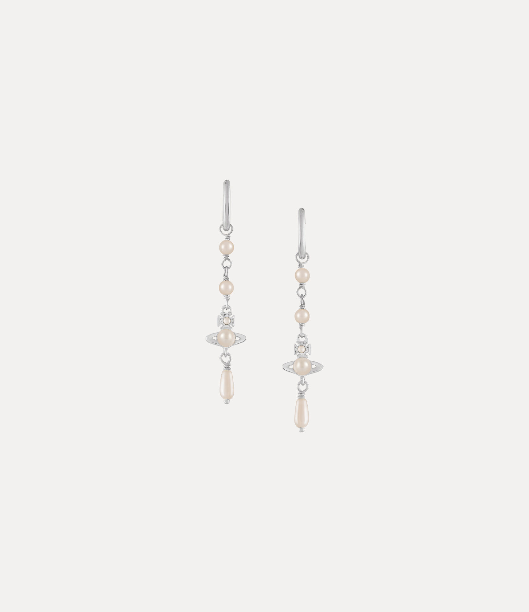Inass Earrings in Platinum & Creamrose Pearl