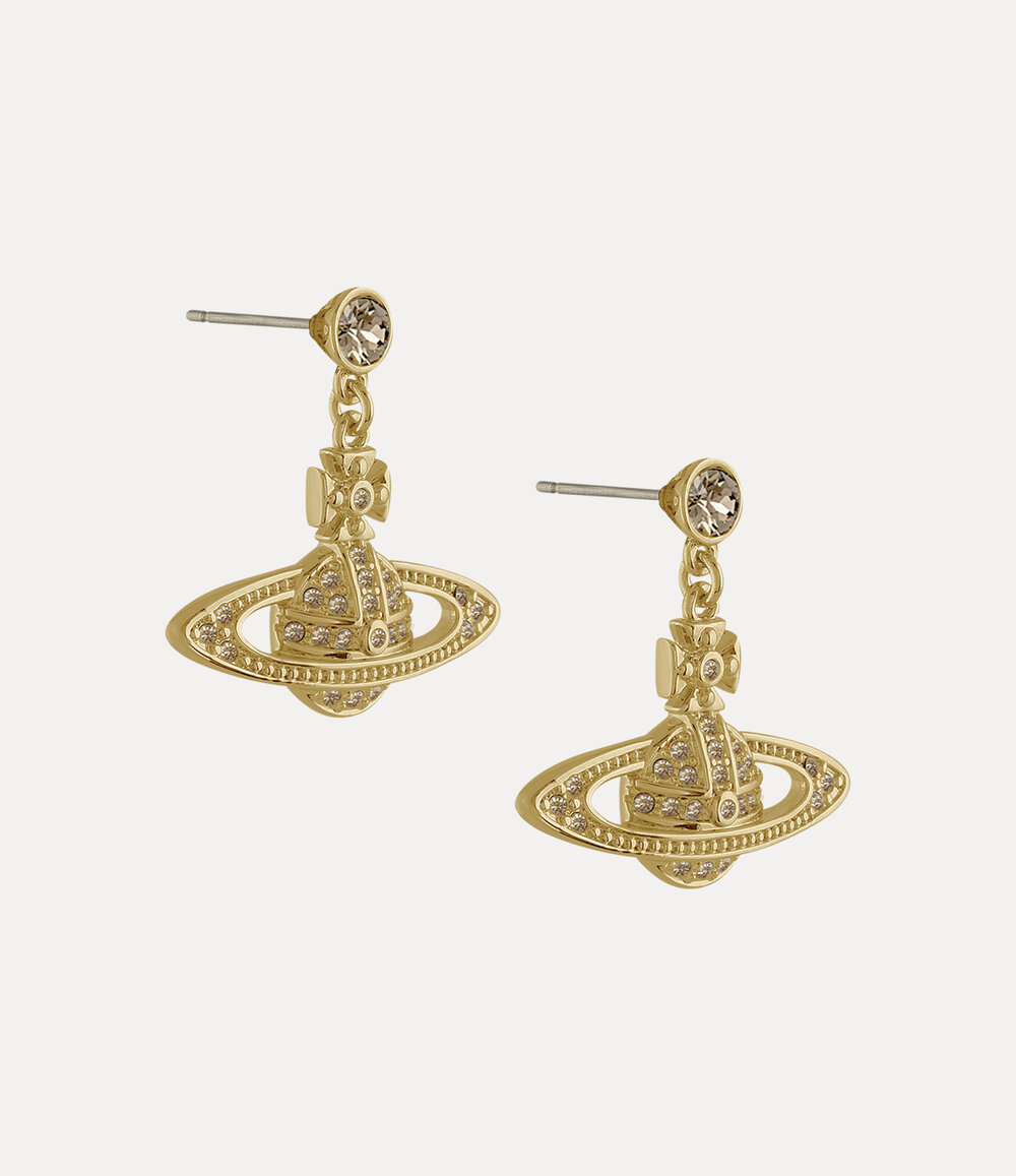 Vivienne Westwood Mini Bas Relief Drop Earrings in Gold, view 4