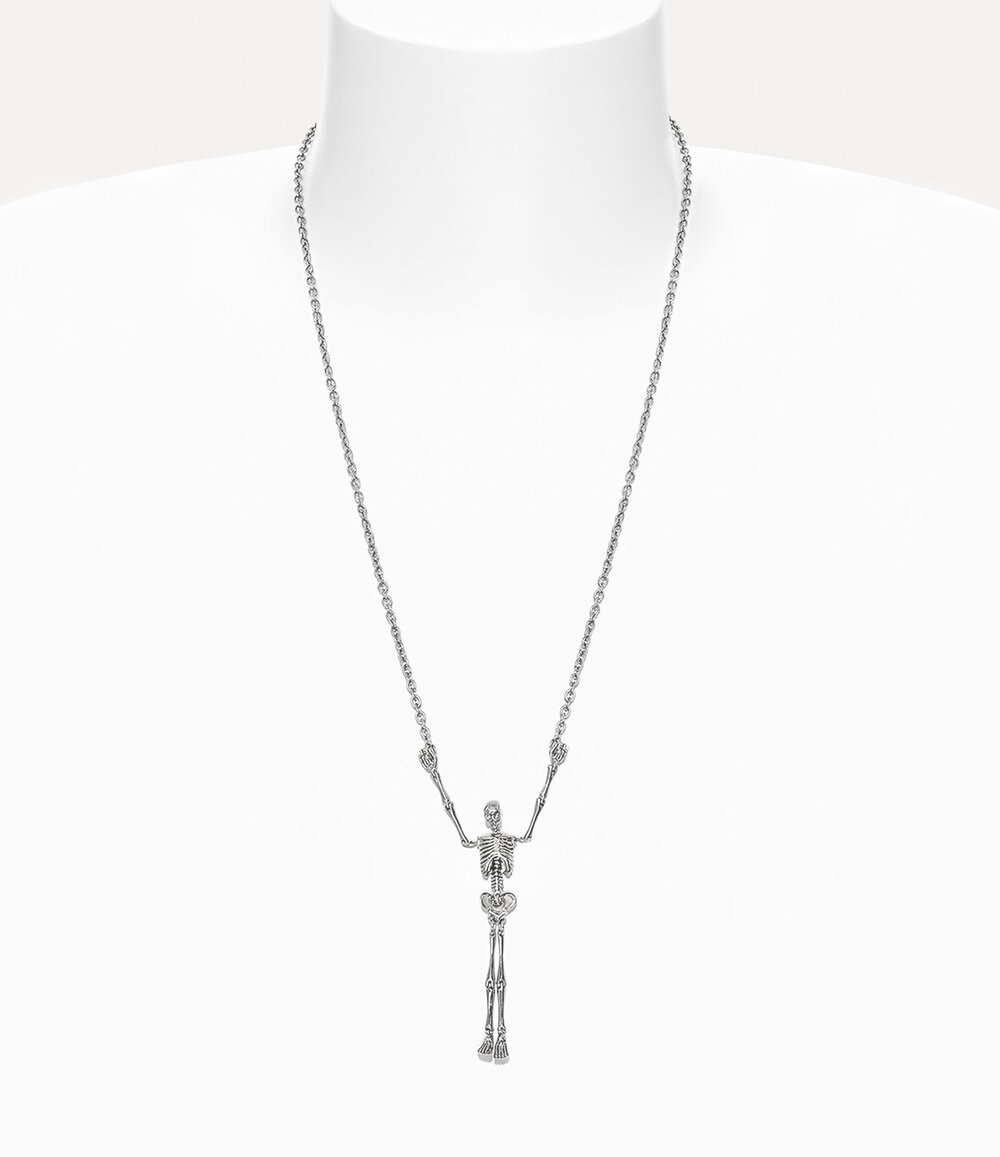 Vivienne Westwood Skeleton Long Necklace in Silver, view 2