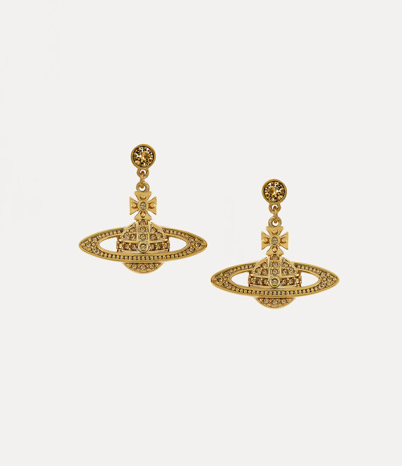 Shop Vivienne Westwood Mini Bas Relief Drop Earrings In Gold-light-colorado-topaz
