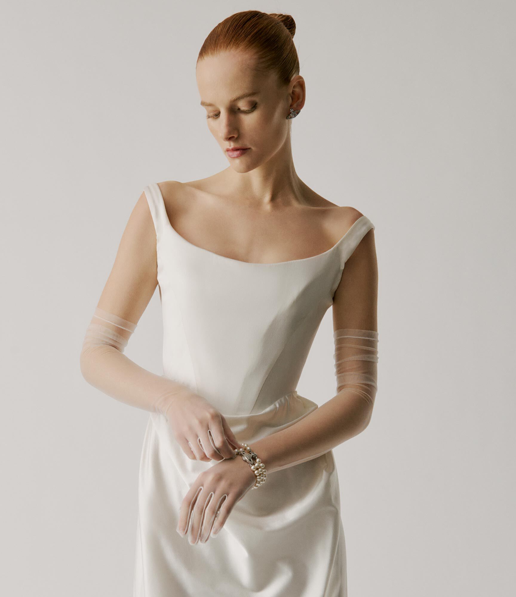 Illusion Tulle Opera Gloves 43cm  large image number 3