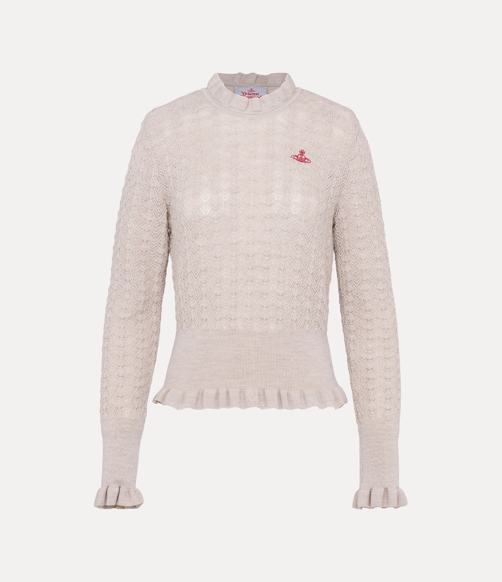 Shell Frill Knit Pullover